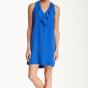 Joie Eulalia 100% Silk Blue Ruffle Dress M